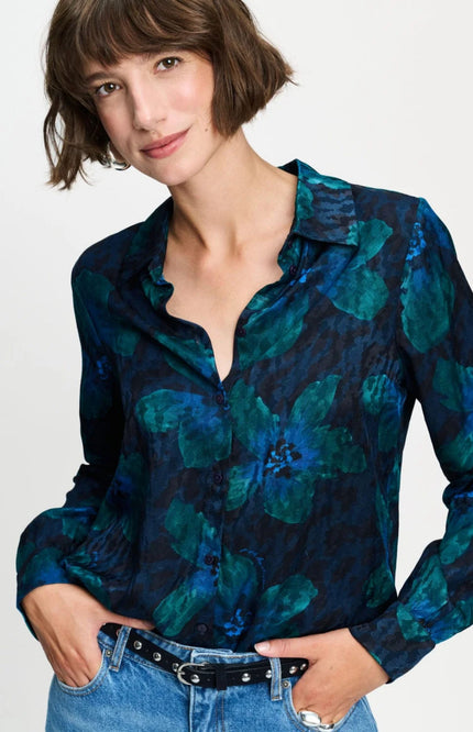 Blouse Mila Bloom Teal Green SP9794