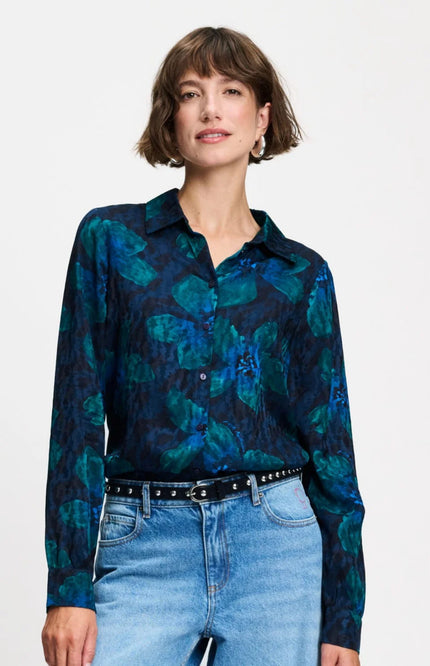 Blouse Mila Bloom Teal Green SP9794