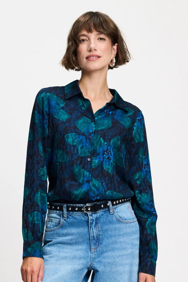 Blouse Mila Bloom Teal Green SP9794