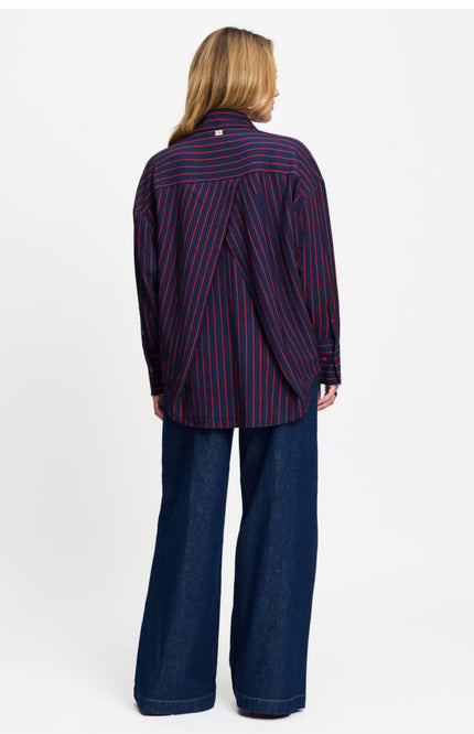 Blouse Beau Twill Striped Blue SP9796