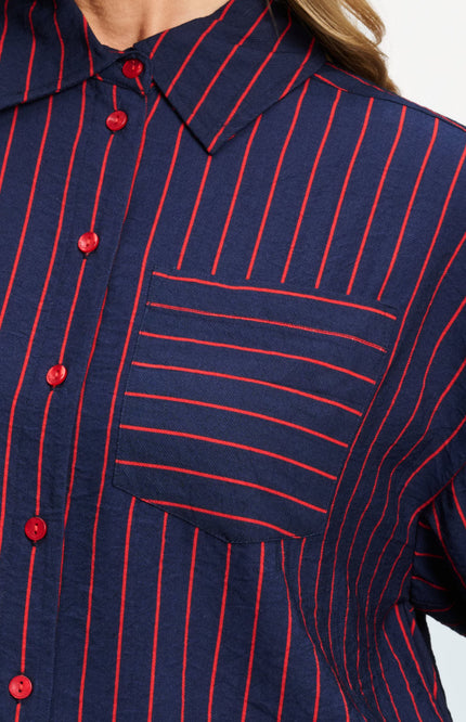 Blouse Beau Twill Striped Blue SP9796