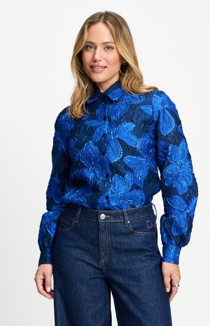 Blouse Jade Bloom Cobalt Blue SP9791
