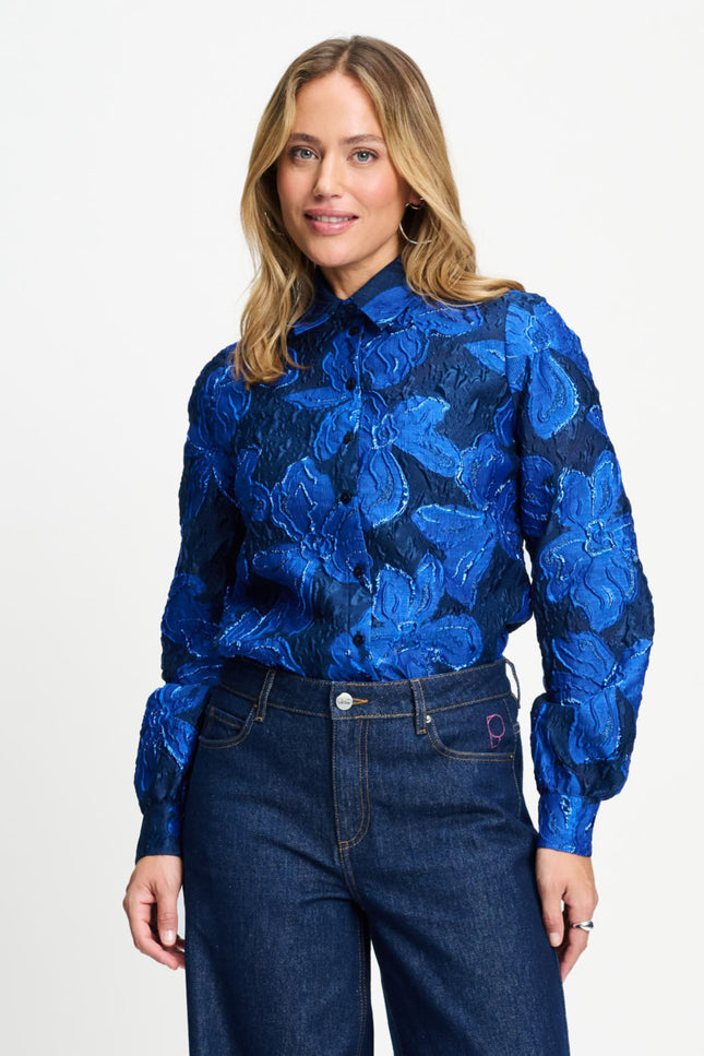 Blouse Jade Bloom Cobalt Blue SP9791