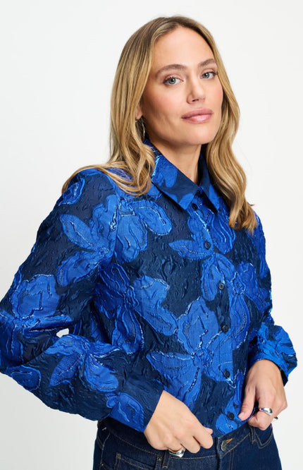 Blouse Jade Bloom Cobalt Blue SP9791