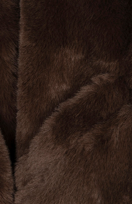 Poncho Coat Faux Fur Coffee W26.37704