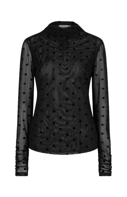 Top Mesh Polka Dot Black W26.30710