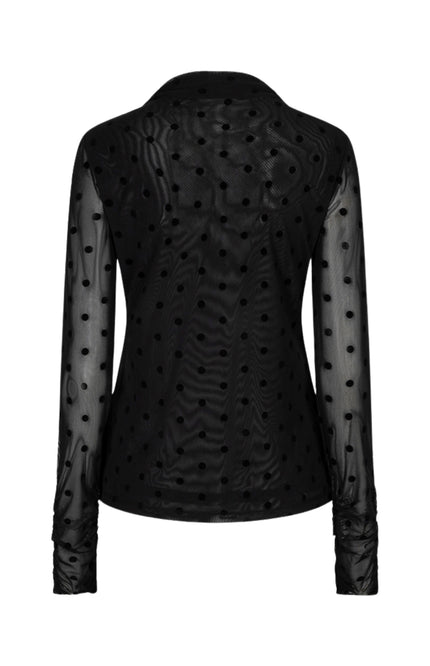 Top Mesh Polka Dot Black W26.30710