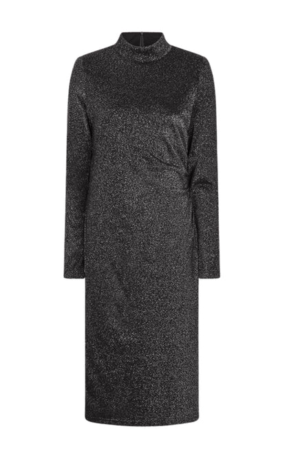 Jurk Gathering Lurex Stretch Black W26.28701