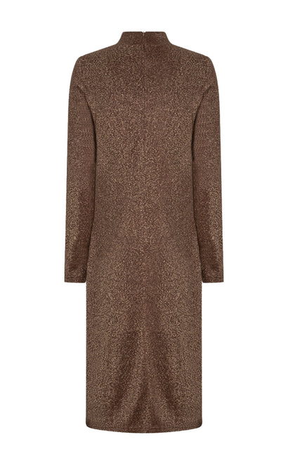 Jurk Gathering Lurex Stretch Coffee W26.28701
