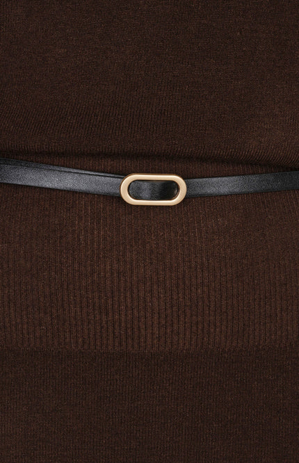 Jurk Long Boatneck Knit Dark Coffee W26.18708