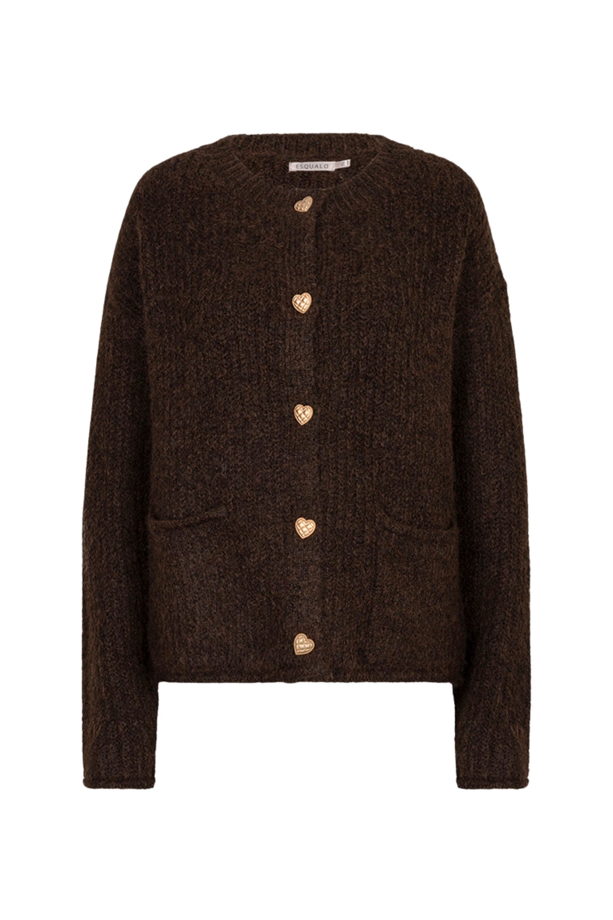 Donkere bruine fancy knopen vest van EsQualo met stijlvolle details, zichtbaar op de afbeelding.