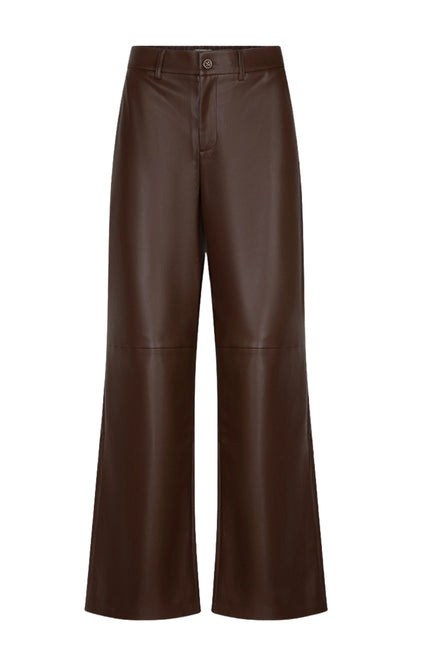 Broek Wide PU Coffee W26.11701