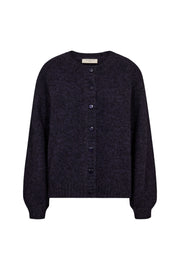 Damesvest Freequent Fqlouisa Nightshade Melange met geribbelde stof en lange mouwen, geschikt voor casual en comfortabele outfits