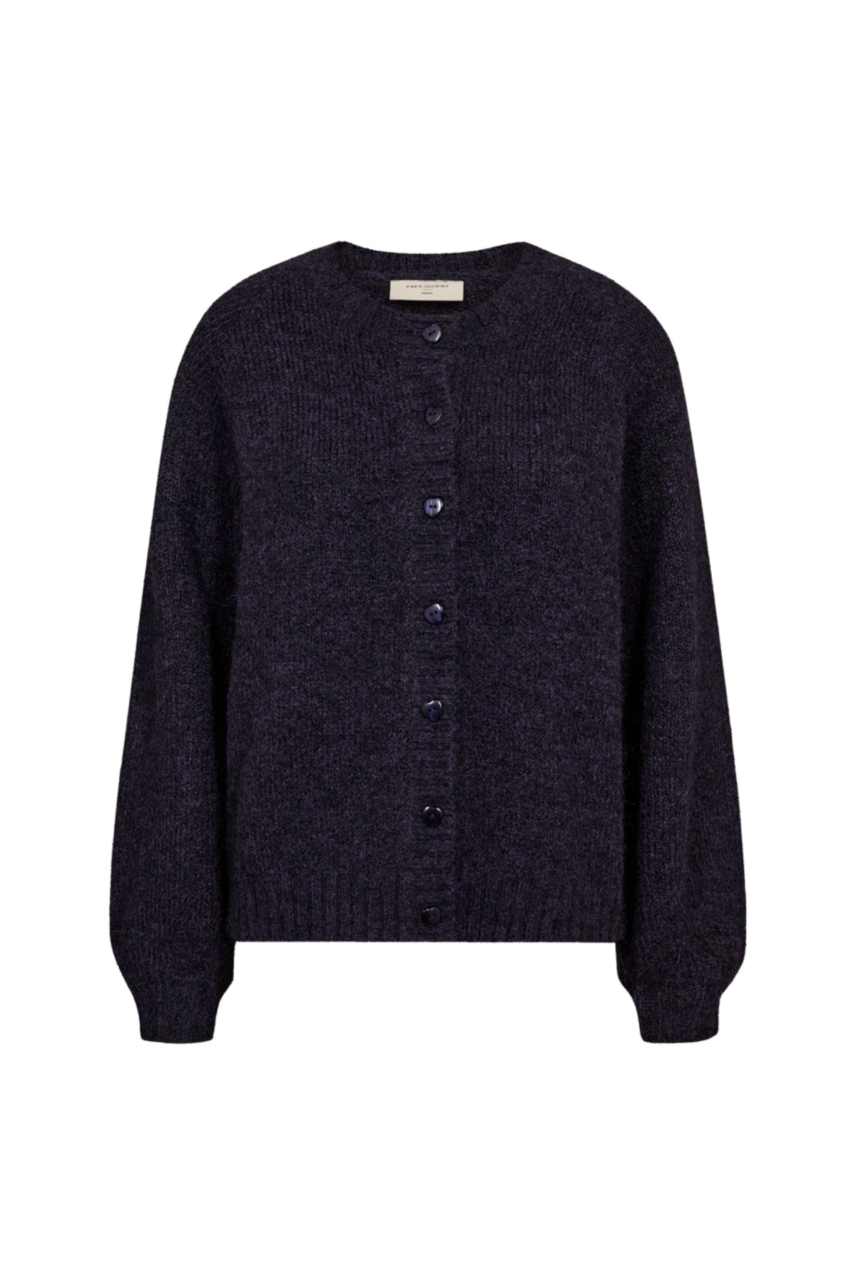 Damesvest Freequent Fqlouisa Nightshade Melange met geribbelde stof en lange mouwen, geschikt voor casual en comfortabele outfits
