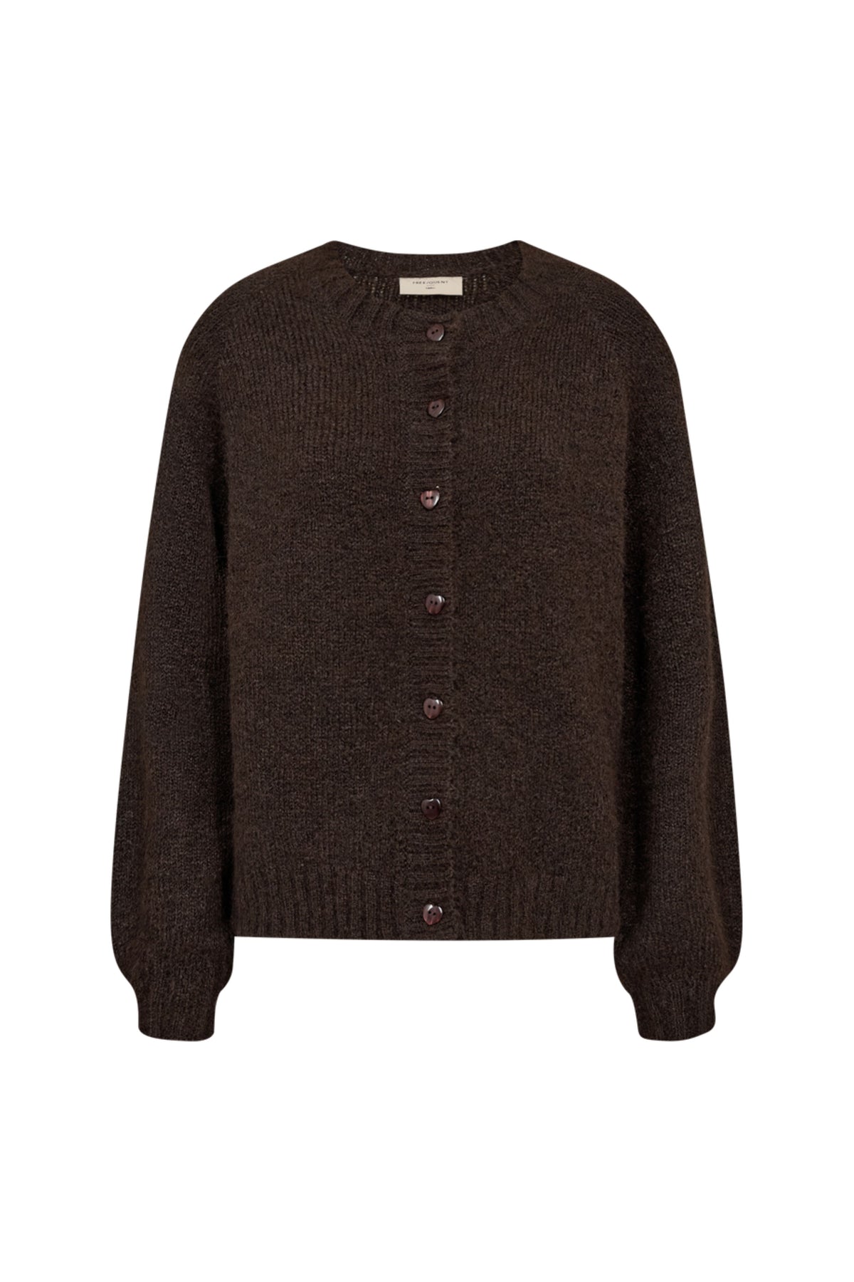 Fqlouisa Mole Melange vest van Freequent, lichtgewicht en comfortabel met een gemêleerd patroon, gedragen door een model.