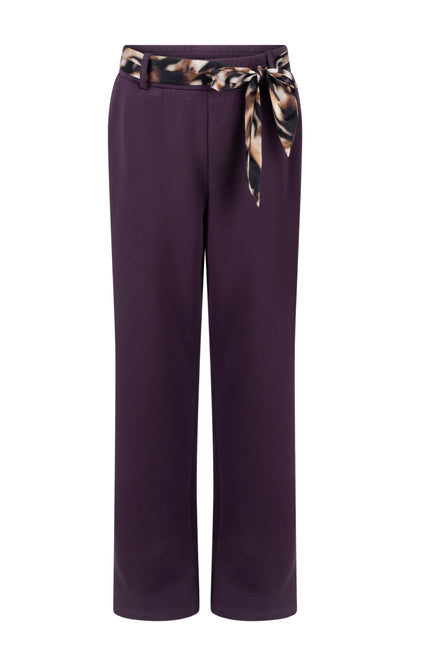 Broek Trousers Scarf Aubergine Noir C07-22-101