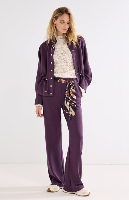 Broek Trousers Scarf Aubergine Noir C07-22-101