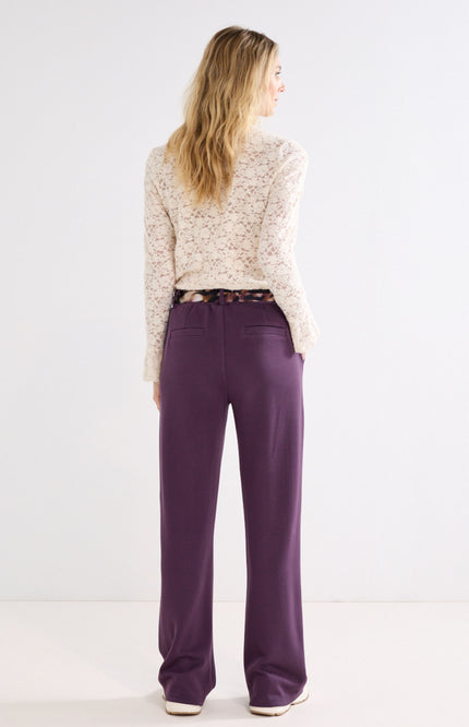 Broek Trousers Scarf Aubergine Noir C07-22-101