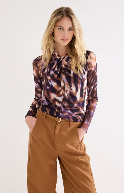 Top Winter Eclipse Print Purples C15-22-401
