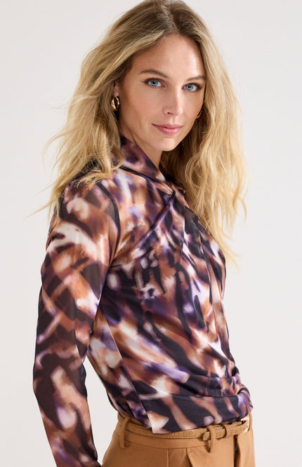 Top Winter Eclipse Print Purples C15-22-401