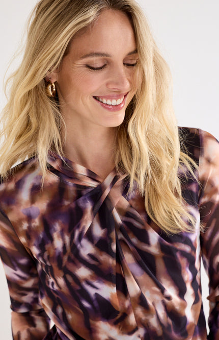 Top Winter Eclipse Print Purples C15-22-401