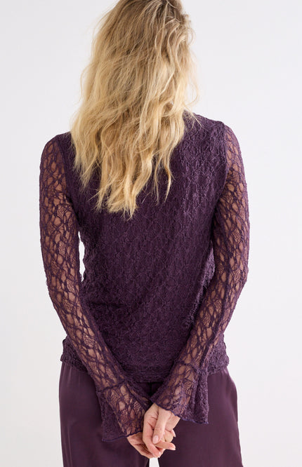 Top Flared Cuff Aubergine Noir C20-22-401