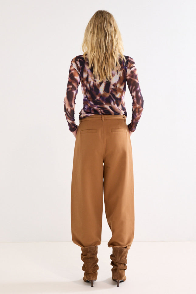 Broek Tailored Barrel Fit Cinnamon Melange C40-22-102