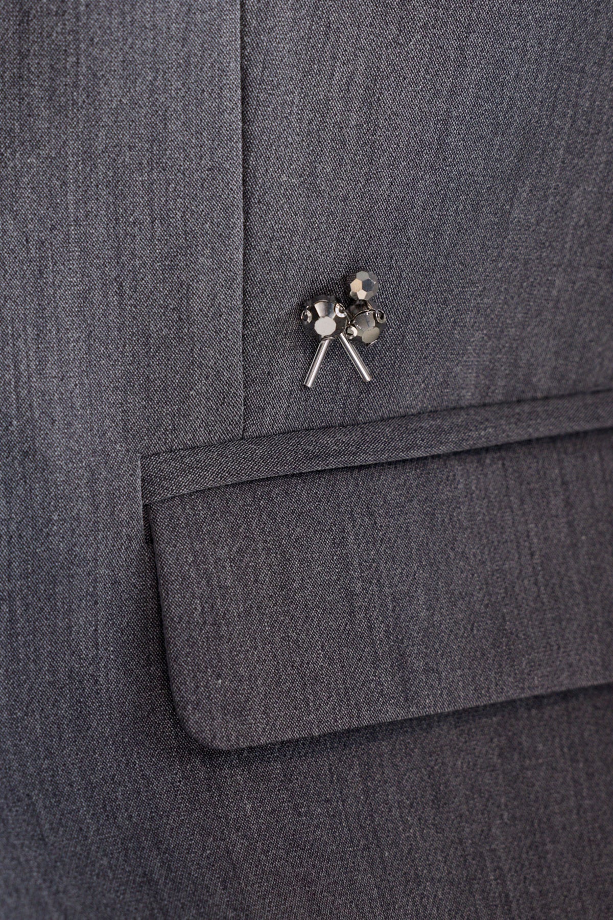 Grafietgrijze gemêleerde blazer met embellishments van Tramontana, elegante zakelijke kleding voor dames.