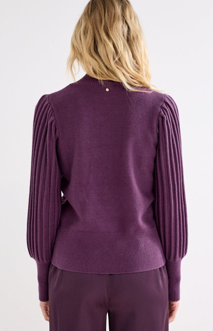 Trui Puff Sleeve Aubergine Noir Y01-22-601