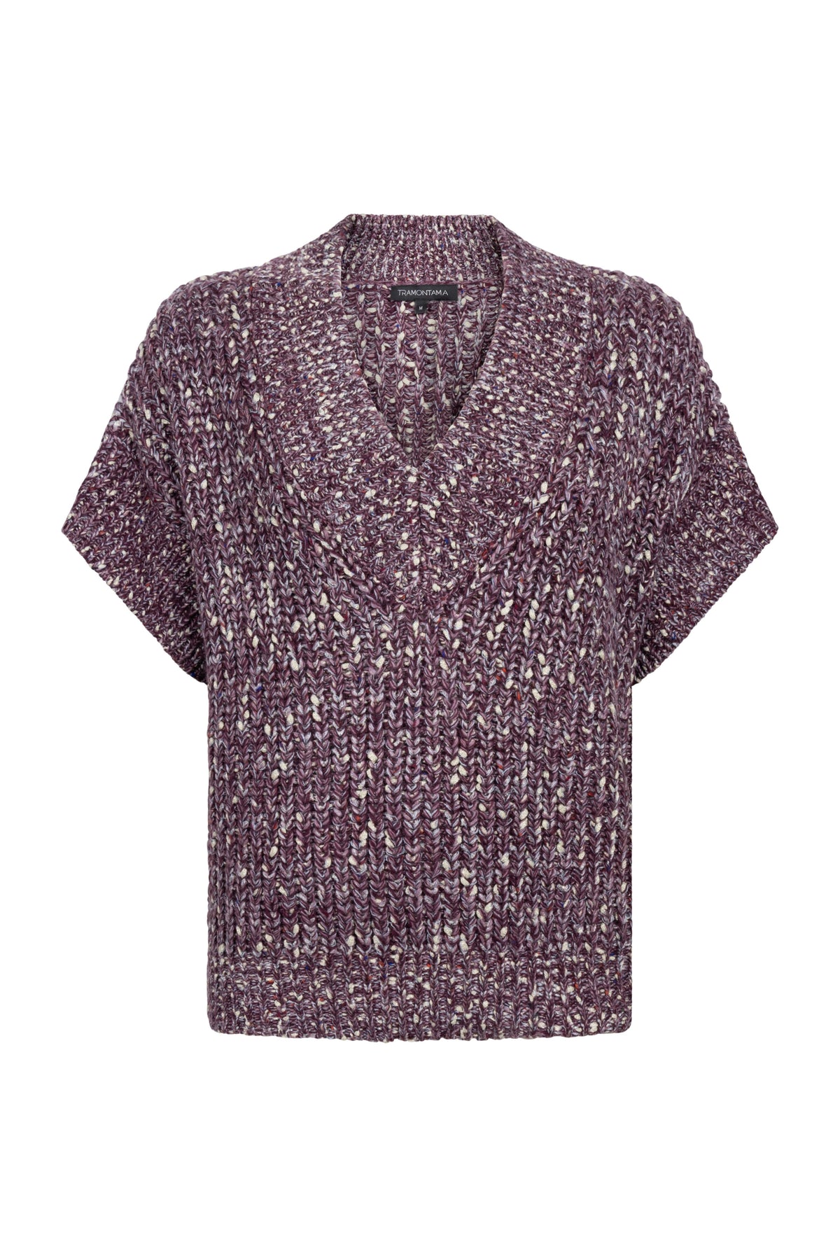 Diepe paarse mouwloze trui met V-hals van Tramontana, geschikt voor een stijlvolle, comfortabele look.