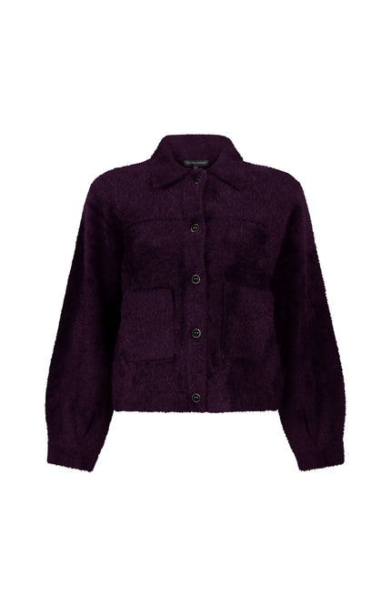 Vest Feather Yarn Aubergine Noir Q07-22-801