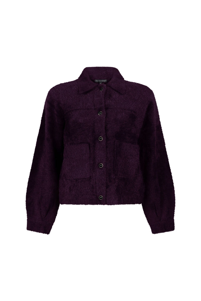 Vest Feather Yarn Aubergine Noir Q07-22-801