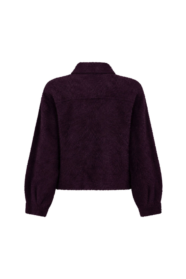 Vest Feather Yarn Aubergine Noir Q07-22-801