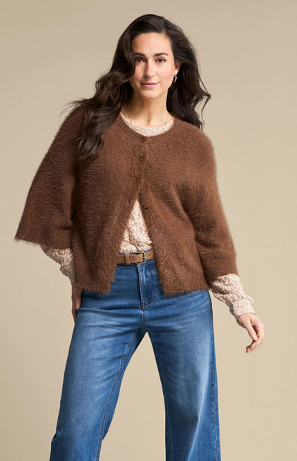 Vest Fuzzy Poncho Praline SRB5034