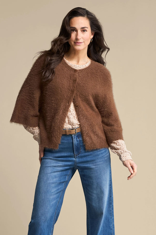 Vest Fuzzy Poncho Praline SRB5034
