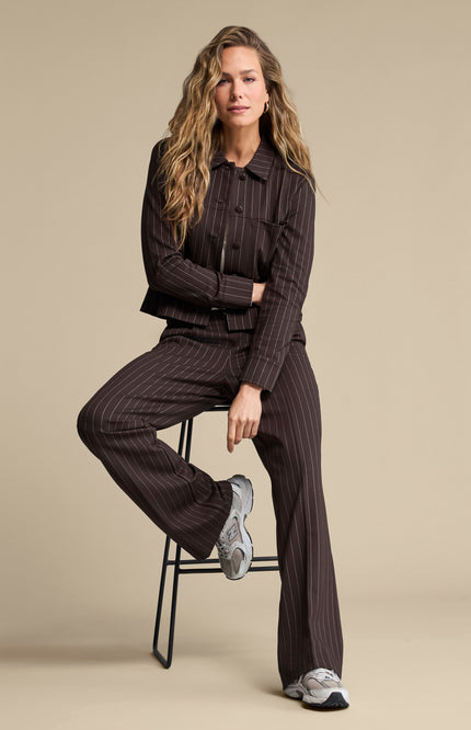 Broek Cleo Punta Pinstripe Espresso SRB5050 L33