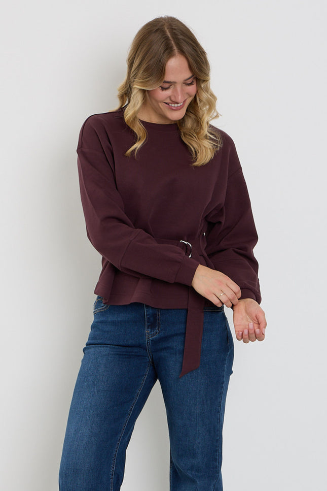 Top Shakira & Belt Scuba Burgundy SRB4996