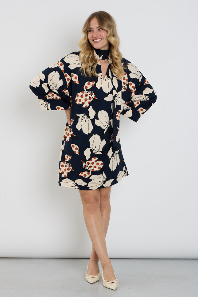 Jurk Sjaaltje Met Bloemenprint D302-P151