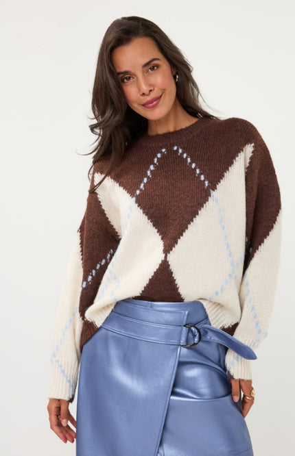Sweater Big Argyle Coffee W26.02709