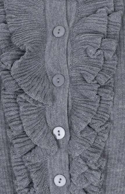Sweater Rib Ruffle Grey Melange W26.02715