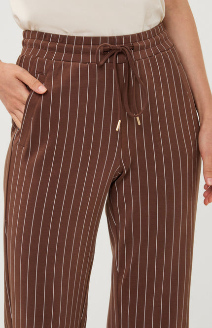 Broek Modal Striped Coffee W26.05702