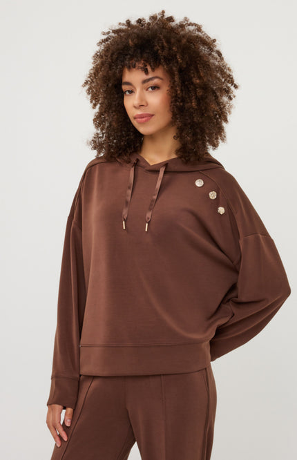 Trui Fancy Buttons Coffee W26.05706