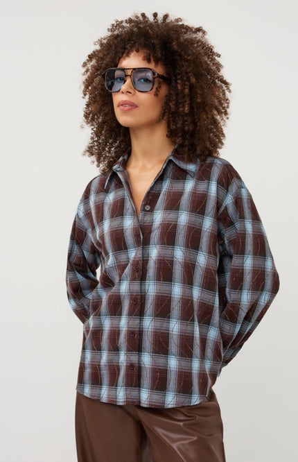 Blouse Check Strass Print W26.28723