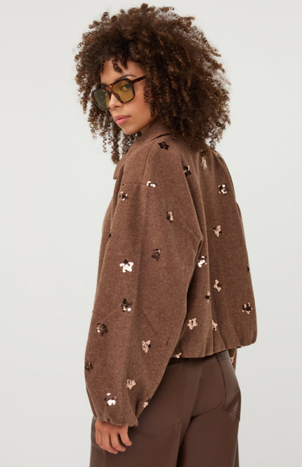 Jacket Flowers Coffee W26.08700