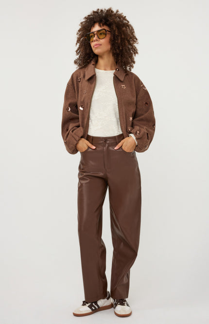 Jacket Flowers Coffee W26.08700