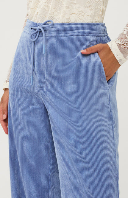 Broek Wide Leg Ribcord Dark Sky Blue W26.28705