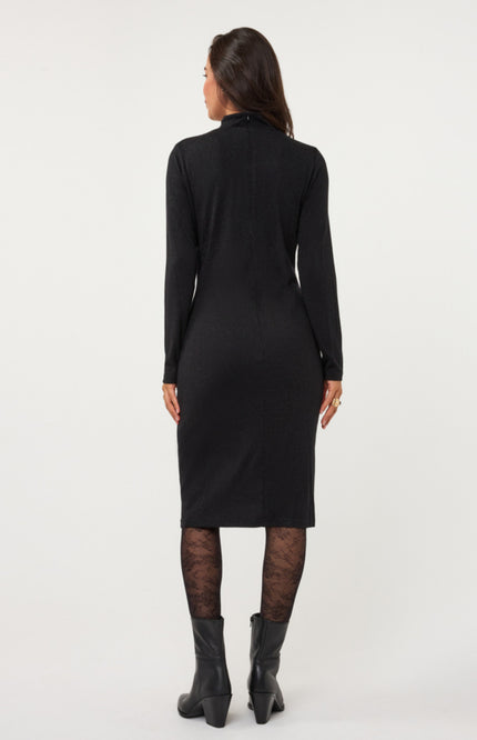 Jurk Gathering Lurex Stretch Black W26.28701
