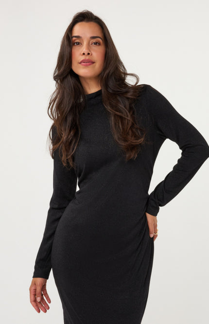 Jurk Gathering Lurex Stretch Black W26.28701