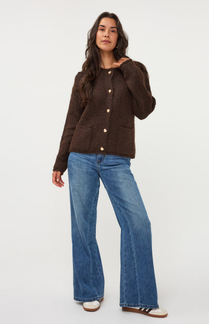 Vest Fancy Buttons Dark Coffee W26.18700