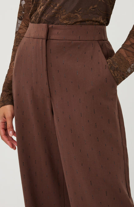 Broek Rhinestones Coffee W26.10724